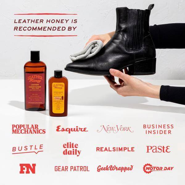  Leather Honey Complete Leather Care Kit Including Conditioner  (8 oz), Cleaner (8 oz) and Two Applicator Cloths for use on Leather  Apparel, Furniture, Auto Interiors, Shoes, Bags : Health & Household